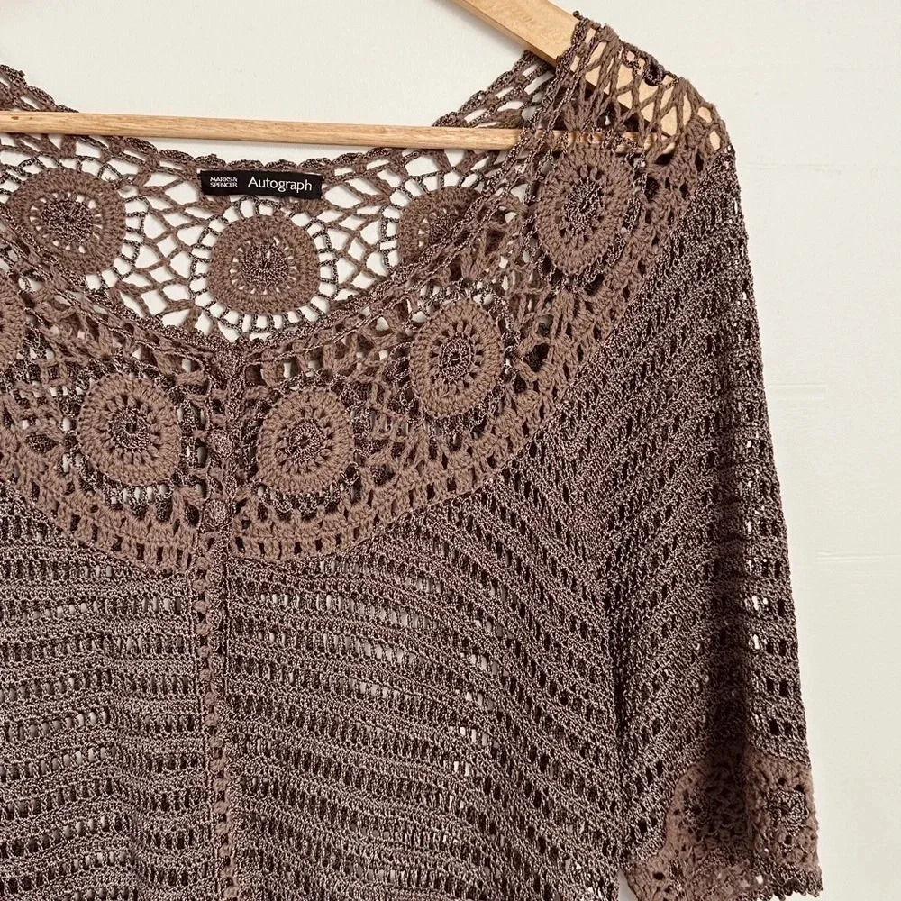 Crochet top in silky yarn - Marks & Spencer Autograph brand - as new - S - Picture 3 of 8